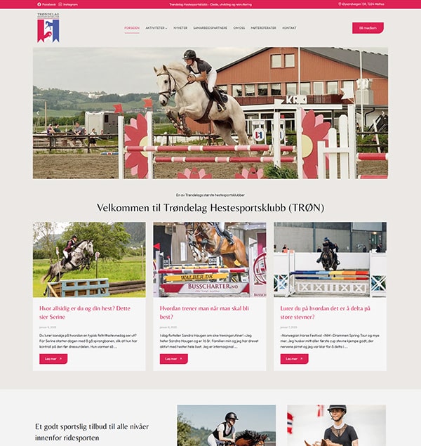 Trøndelag Hestesportsklubb hjemmeside
