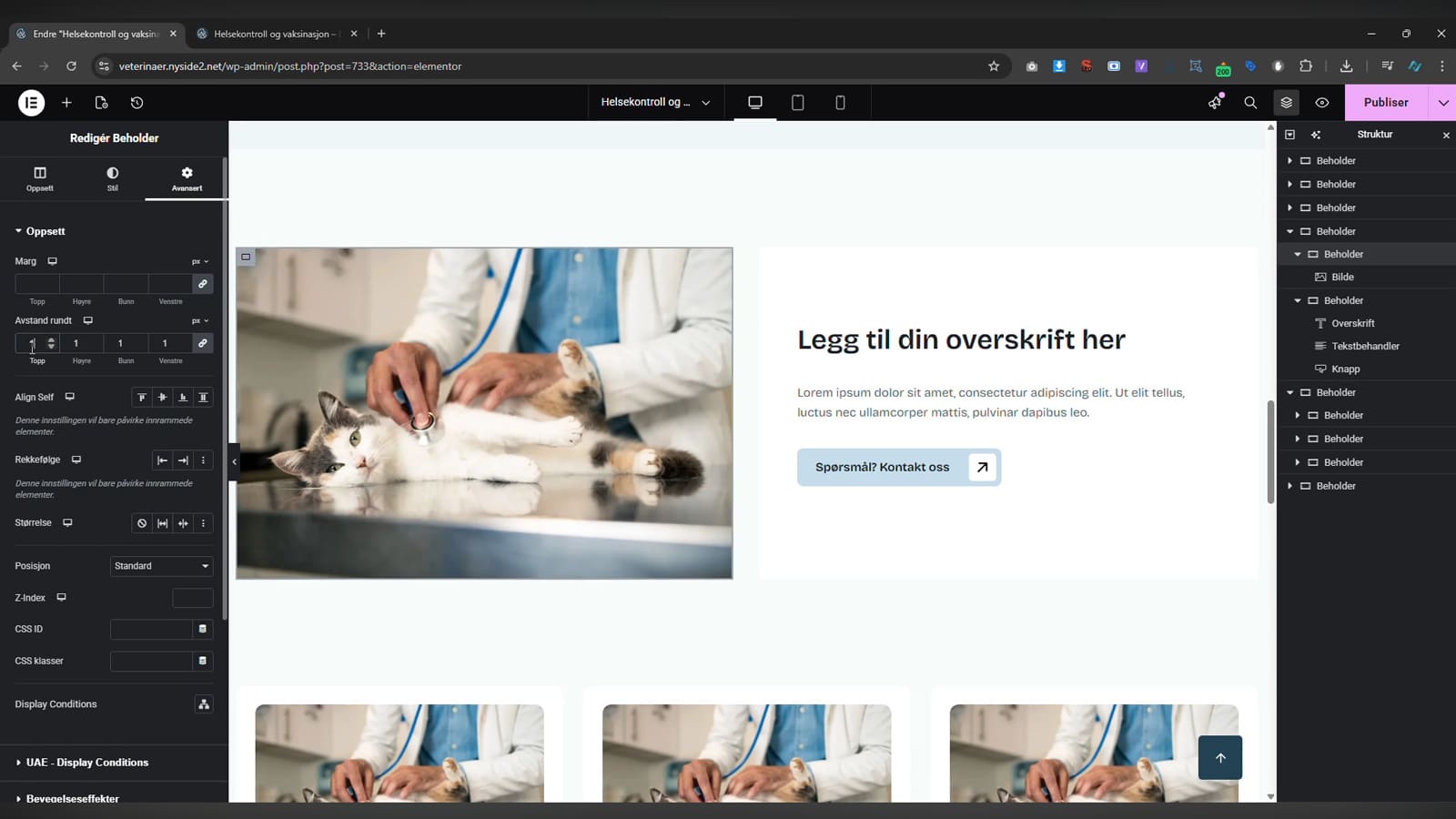 Elementor - Avstander (padding og margin)