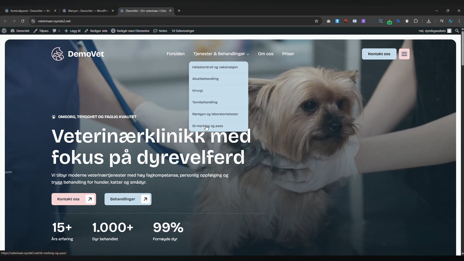 WordPress - Redigere menyen